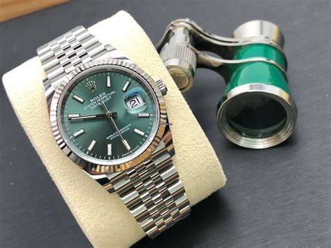 rolex 36mm mint green|36 mm rolex on woman.